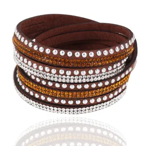 17KM 17 Colors New Unisex Multilayer Leather Bracelet Christmas Gift Charm Bracelets Rivet Vintage Jewelry For Women Pulsera