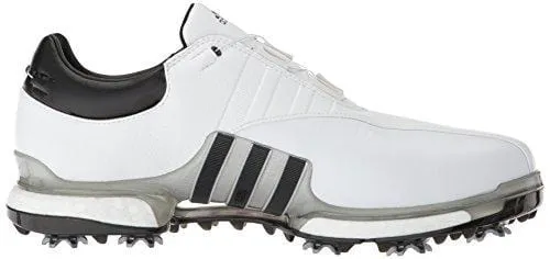 adidas Men's TOUR360 EQT Boa Golf Shoe, FTWR White/Silver met./core Black, 10.5 Medium US