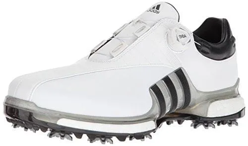 adidas Men's TOUR360 EQT Boa Golf Shoe, FTWR White/Silver met./core Black, 10.5 Medium US