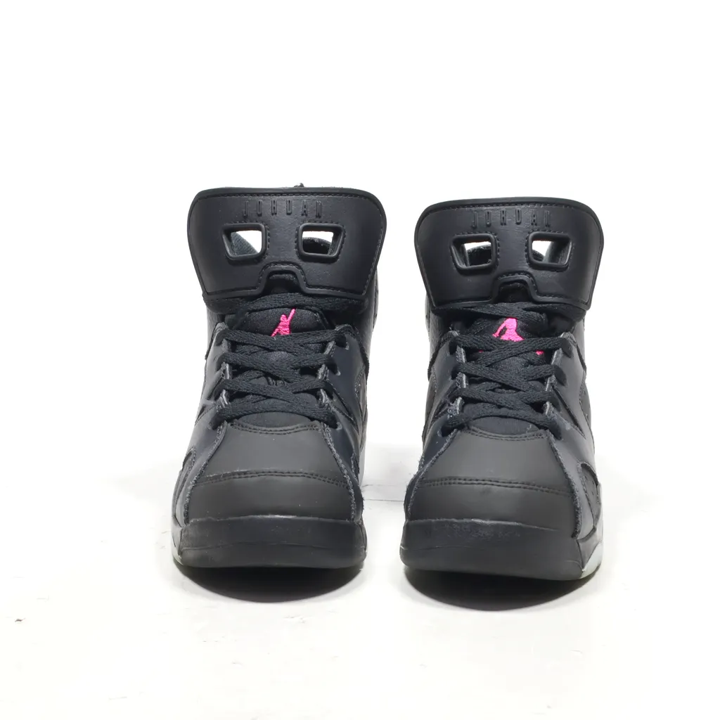Air Jordan Retro 6 Sneakers Leather Black Color For Kids