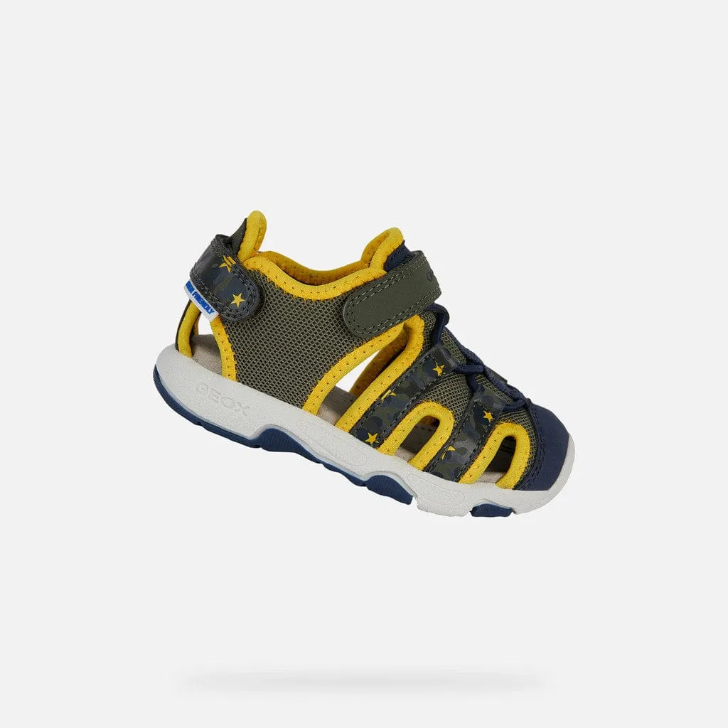 GEOX Toddler Multy Closed toe Sandals Military/Ochreyellow