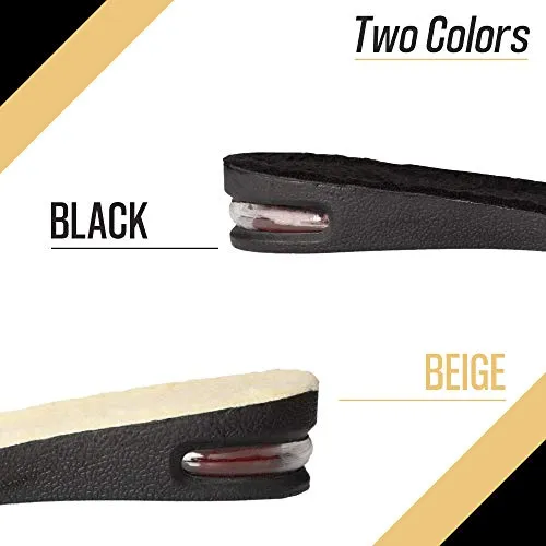 Height Increase Insoles with Fur and Air Cushion - 2" Shoe Lifts - Heel Lift (US Women's 6-8) Black