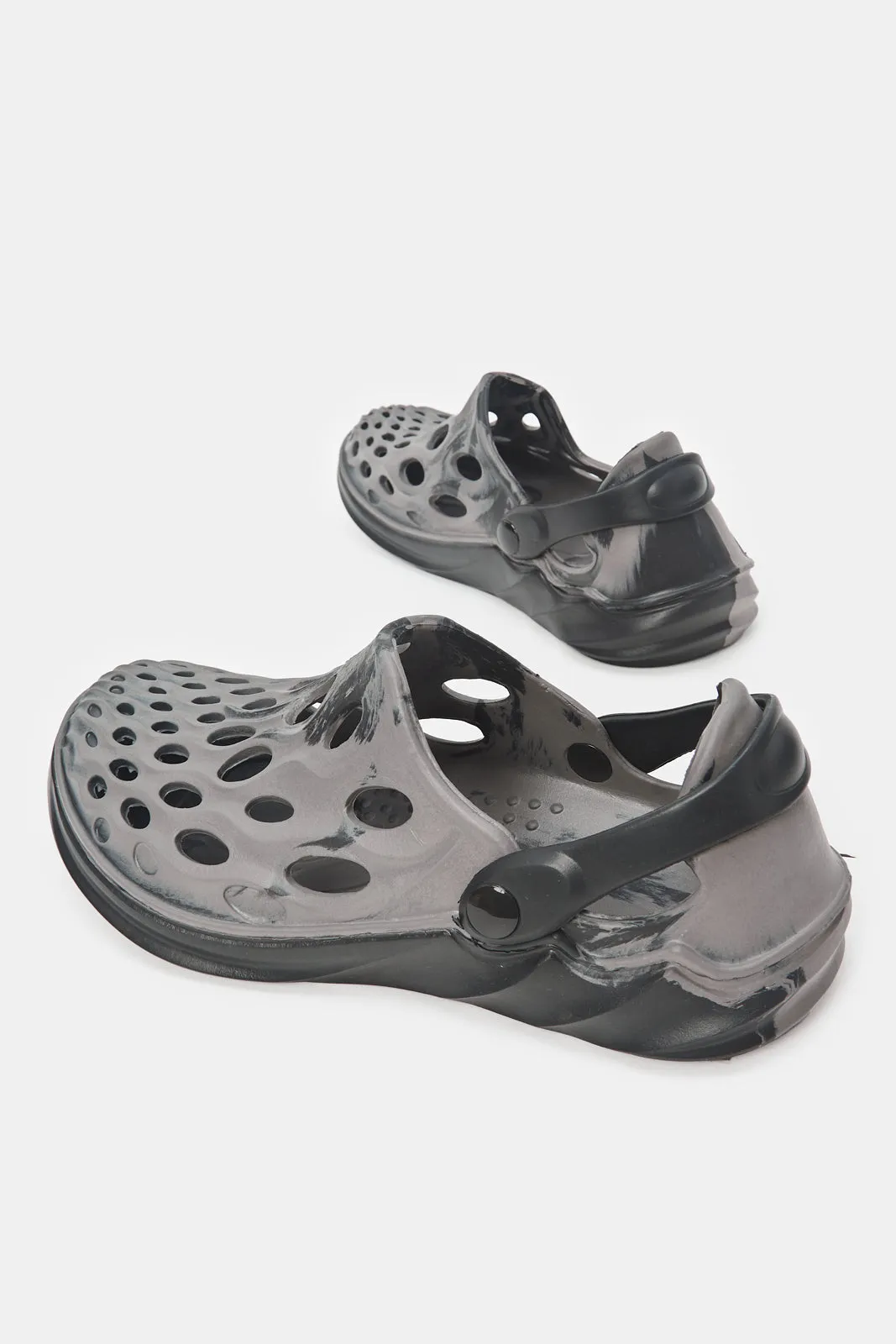 Men Black Textured Molded Clog