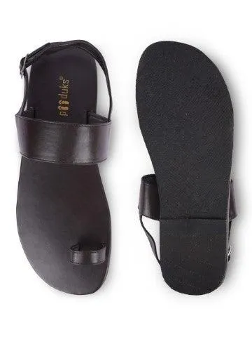 Paaduks Zoo Dark Brown | Casual Sandals for Men (Black)