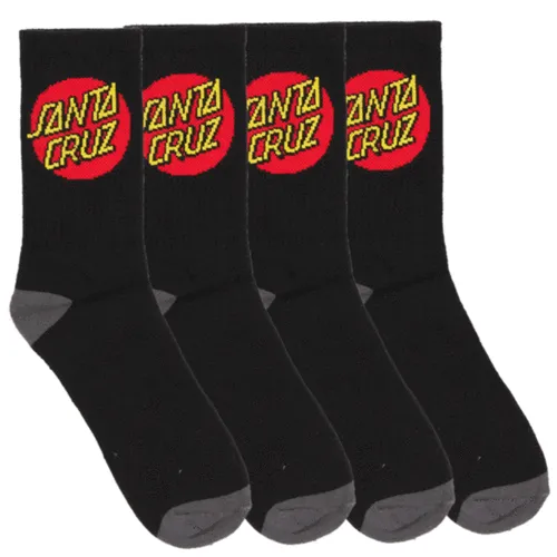 Santa Cruz Classic Dot 4pk Youth Crew Socks