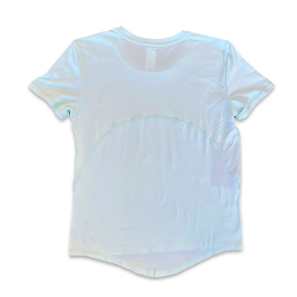 Women's Performance Tech Short Sleeve - Heather Skylight/White Woven Square Patch w/ Light Grey Gazelle